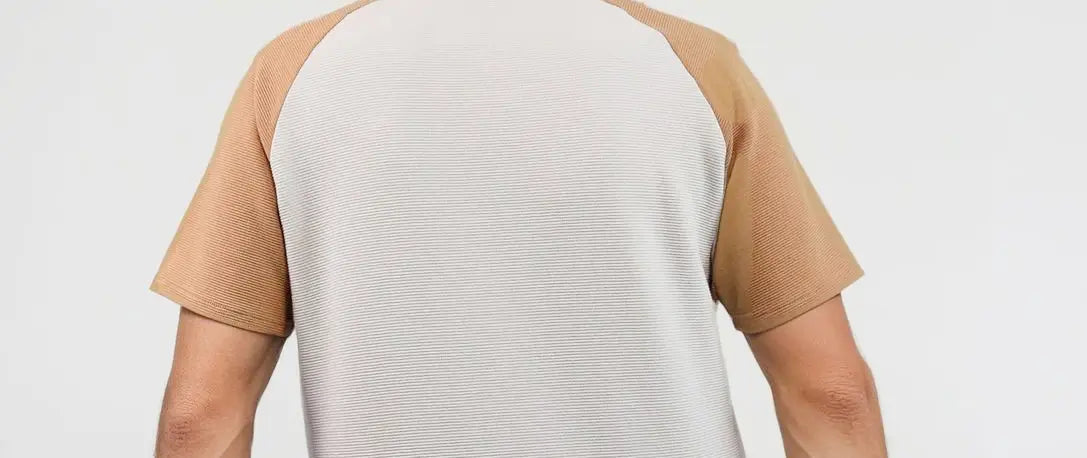 T-shirt raglan pour homme vu de dos, manches courtes contrastantes – patron Kandix