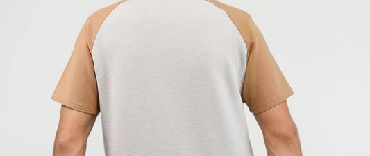 T-shirt raglan pour homme vu de dos, manches courtes contrastantes – patron Kandix